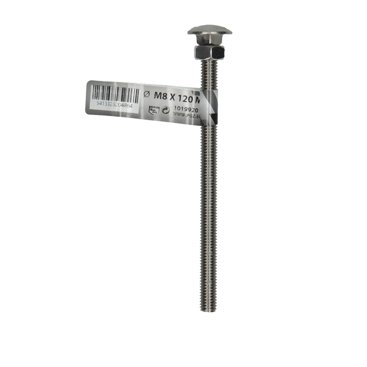 Load image into Gallery viewer, Mack 1019920 - houtbout + moer roestvrijstaal 1 st m8 x 120 mm | 10 stuks
