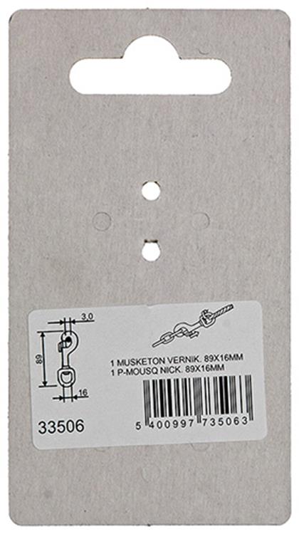 Load image into Gallery viewer, Mack 1008476 - 1 musketonhaak 16 x 89mm vernikkeld | 10 stuks
