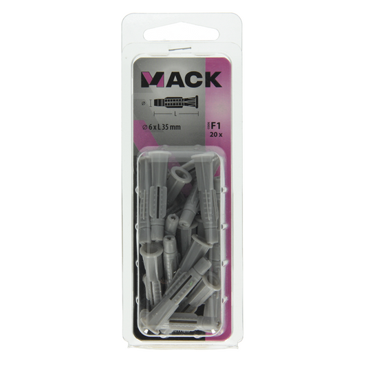 Mack 1017886 - universeelplug met kraag polyethyl.20st 6 x 35 mm | 5 stuks