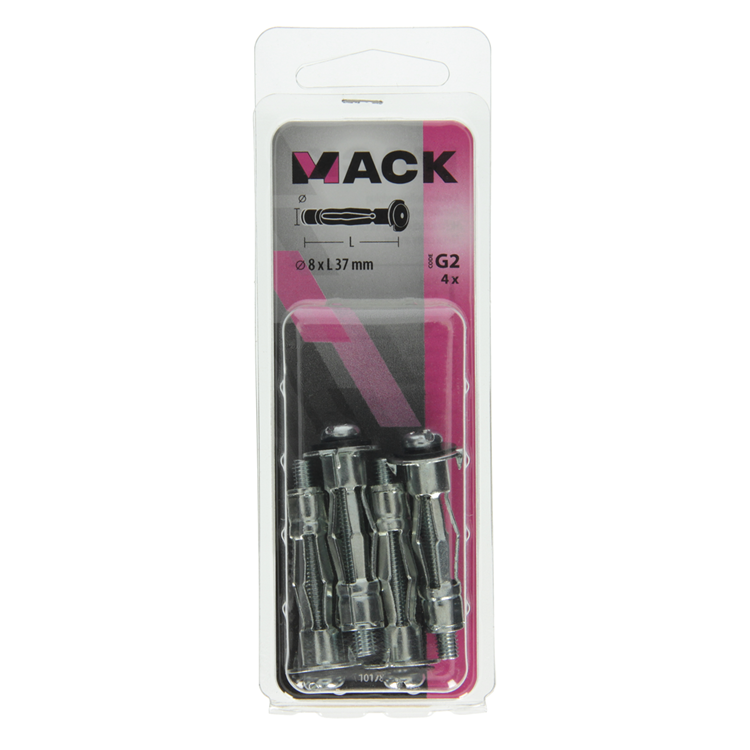 Load image into Gallery viewer, Mack 1017890 - metalen hollewandplug verzinkt4 st 8 x37 mm | 10 stuks
