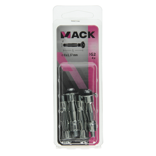 Mack 1017890 - metalen hollewandplug verzinkt4 st 8 x37 mm | 10 stuks