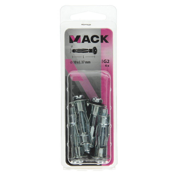 Load image into Gallery viewer, Mack 1017891 - metalen hollewandplug verzinkt4 st 10 x 37 mm | 5 stuks
