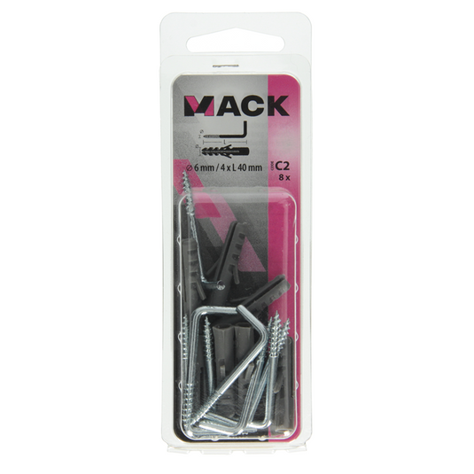 Mack 1017900 - plug + schroefduim polyeth 8 st 6mm 4x40mm | 5 stuks