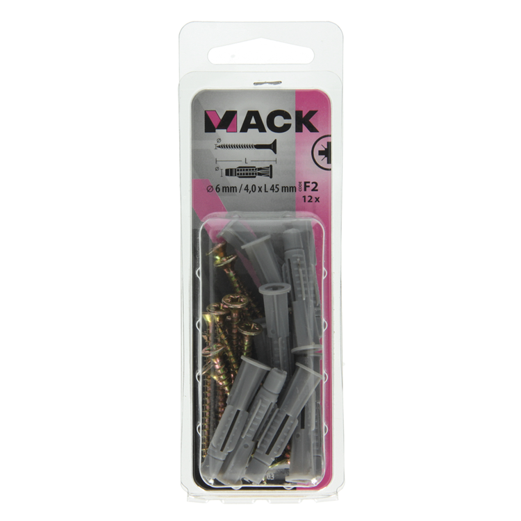 Load image into Gallery viewer, Mack 1017903 - universeelplug + schroef polyeth12 st 6mm 4,0x45mm | 5 stuks

