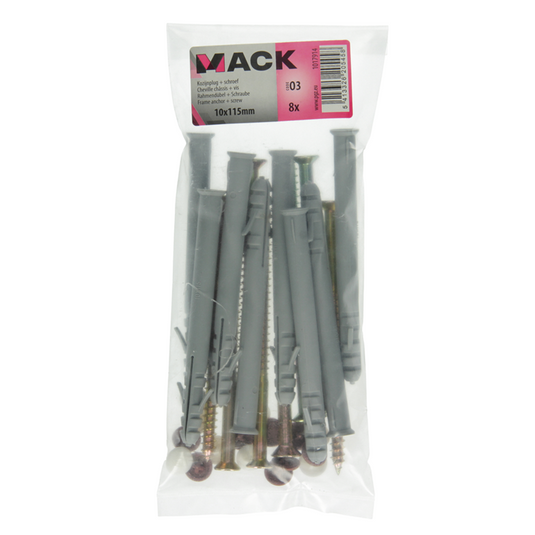 Mack 1017914 - kozijnplug met schroef polyamide 8 st 10 x 115 mm | 5 stuks
