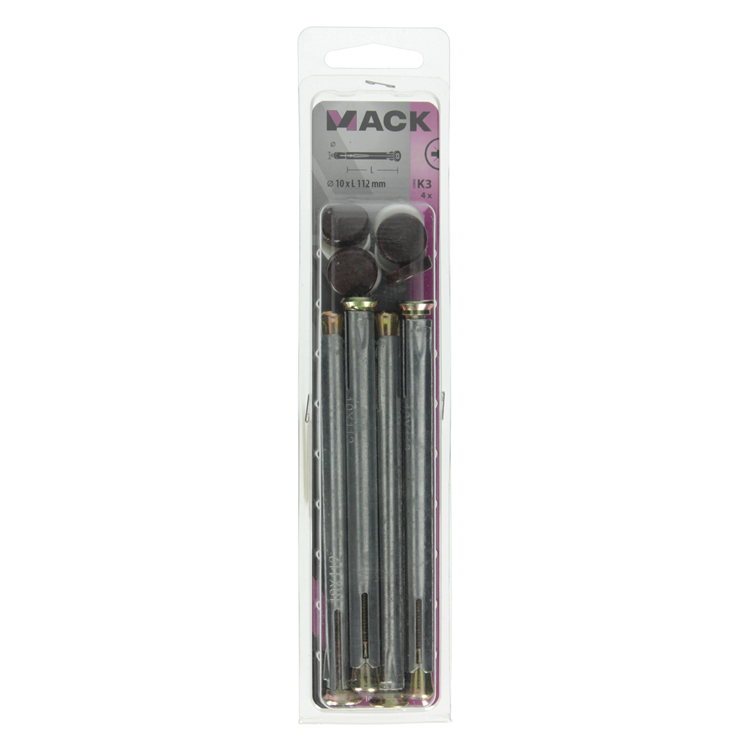 Load image into Gallery viewer, Mack 1017919 - metalen kozijnplug staal verzinkt 4 st 10 x 112 mm | 5 stuks
