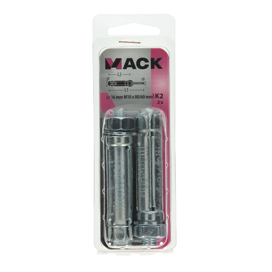Mack 1019942 - keilbout met draadst. verzinkt2 st m10 x 80mm | 5 stuks