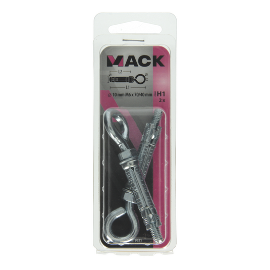 Mack 1019951 - keilbout schroefoog verzinkt2 st m6x70 10x40 | 5 stuks