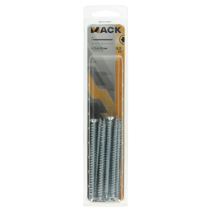 Load image into Gallery viewer, Mack 1019964 - beton raamschroef verzinkt vz kop 8 st 7,5 x 92 mm | 5 stuks
