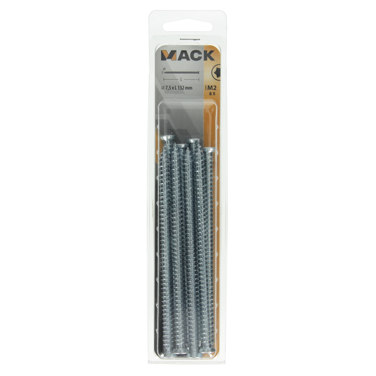 Load image into Gallery viewer, Mack 1019965 - beton raamschroef verzinkt vz kop 8 st 7,5 x132 mm | 5 stuks
