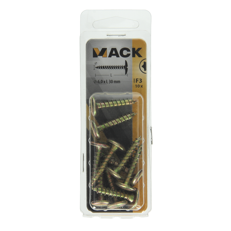 Load image into Gallery viewer, Mack 1019970 - luikschroef geel verzinkt 6,0 x 30 mm 10st | 5 stuks
