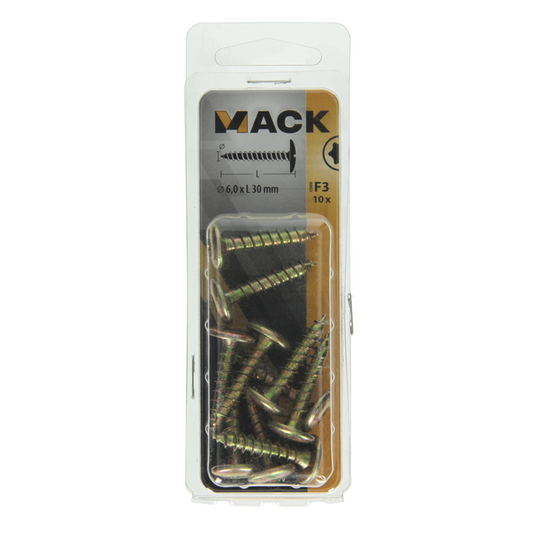 Mack 1019970 - luikschroef geel verzinkt 6,0 x 30 mm 10st | 5 stuks