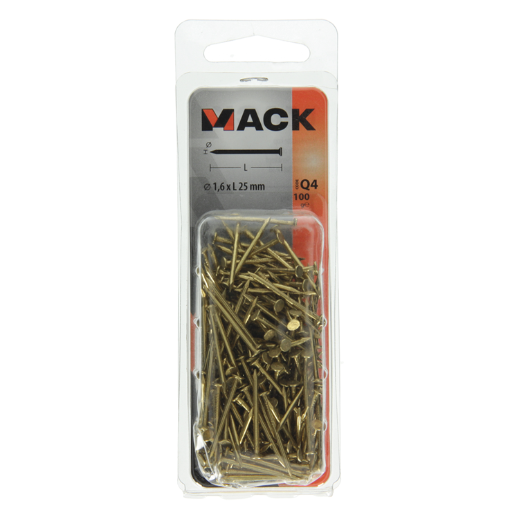 Load image into Gallery viewer, Mack 1017924 - nagel platte kop messing 100gr1,6 x 25 mm | 5 stuks
