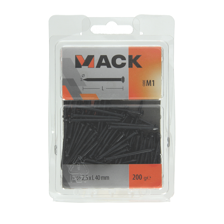 Load image into Gallery viewer, Mack 1017933 - staalnagel bvk staal geblauwd 200 gr 2,5 x 40 mm | 5 stuks
