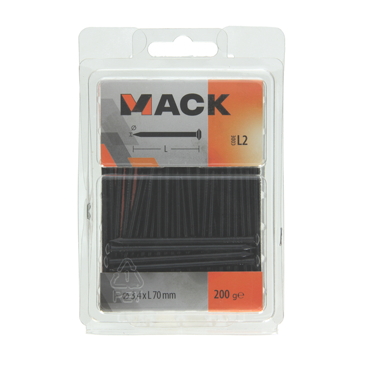 Load image into Gallery viewer, Mack 1017936 - staalnagel bvk staal geblauwd 200 gr 3,4 x 70 mm | 5 stuks
