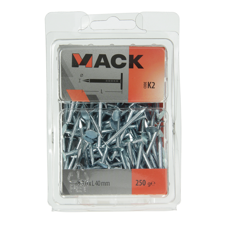 Load image into Gallery viewer, Mack 1017948 - schalienagel staal verzinkt 250 gr 3,0 x 40 mm | 5 stuks

