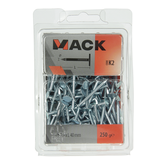 Mack 1017948 - schalienagel staal verzinkt 250 gr 3,0 x 40 mm | 5 stuks
