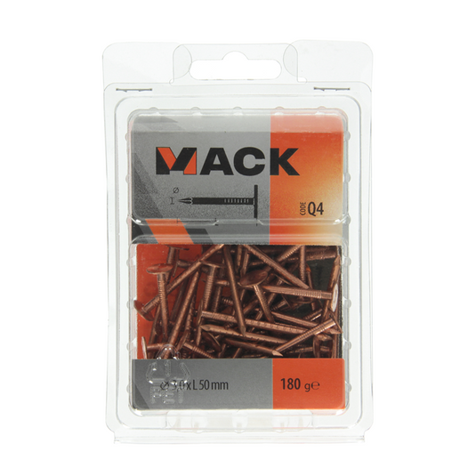 Mack 1019976 - schalienagel koper 180 gr 3,0 x 50mm | 5 stuks