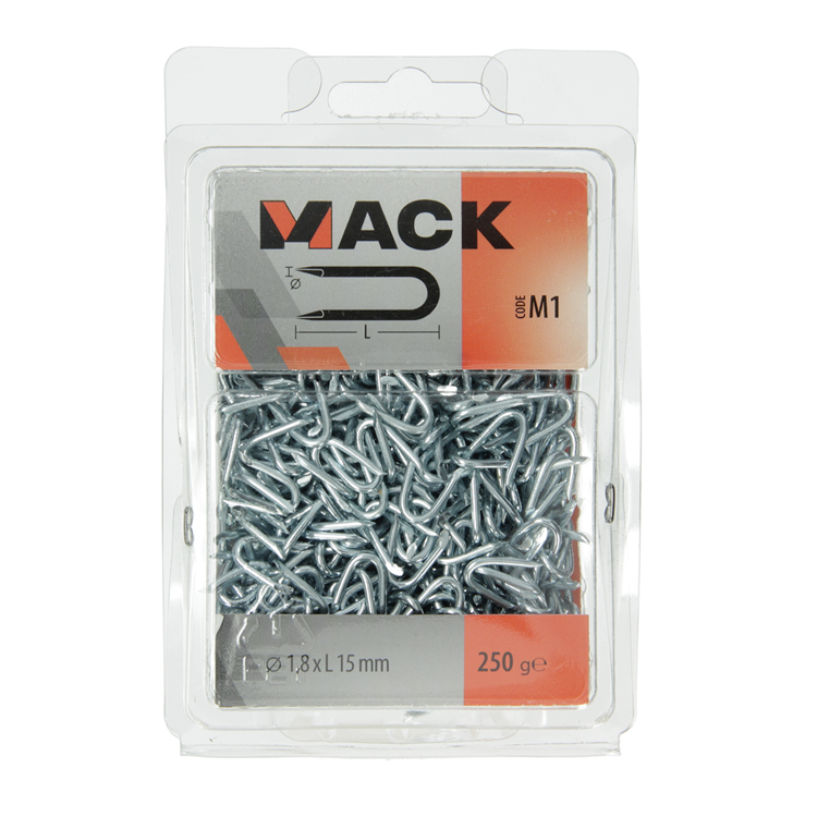 Load image into Gallery viewer, Mack 1017951 - kram staal verzinkt 250 gr 1,8 x 15 mm | 5 stuks
