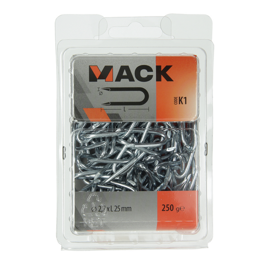 Mack 1017953 - kram staal verzinkt 250 gr 2,7 x 25 mm | 5 stuks