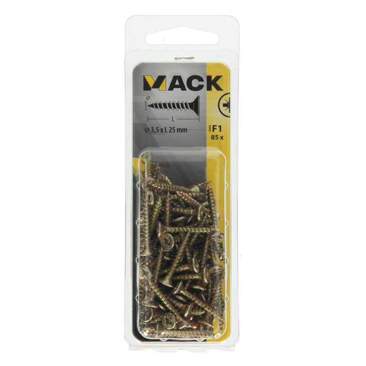 Load image into Gallery viewer, Mack 1017964 - spaanplaatschroef vz kop geelverz. 85st 3,5 x 25 mm | 5 stuks
