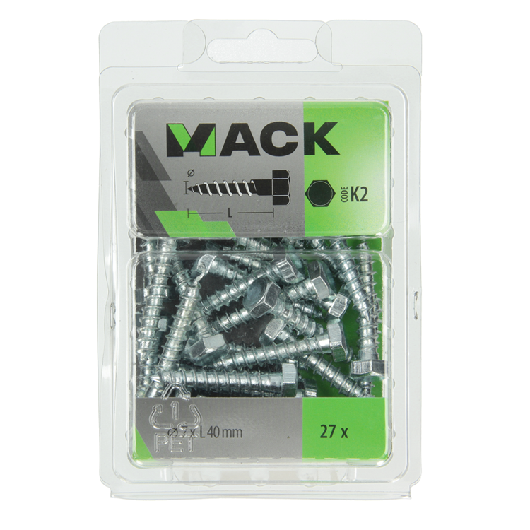 Load image into Gallery viewer, Mack 1018043 - houtdraadbout staal verzinkt 27 st 7 x 40 mm | 5 stuks

