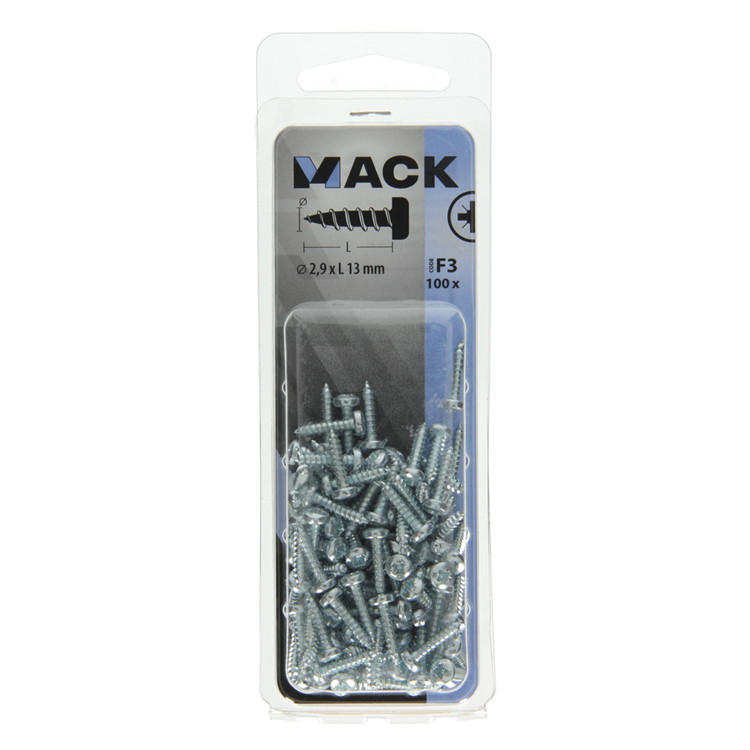 Load image into Gallery viewer, Mack 1018055 - zelftappende schroef cylkop verz.100 st 2,9 x 13 mm | 10 stuks
