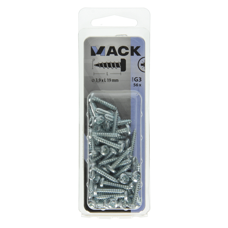 Load image into Gallery viewer, Mack 1018064 - zelftappende schroef cylkop verz. 56 st 3,9 x 19 mm | 5 stuks
