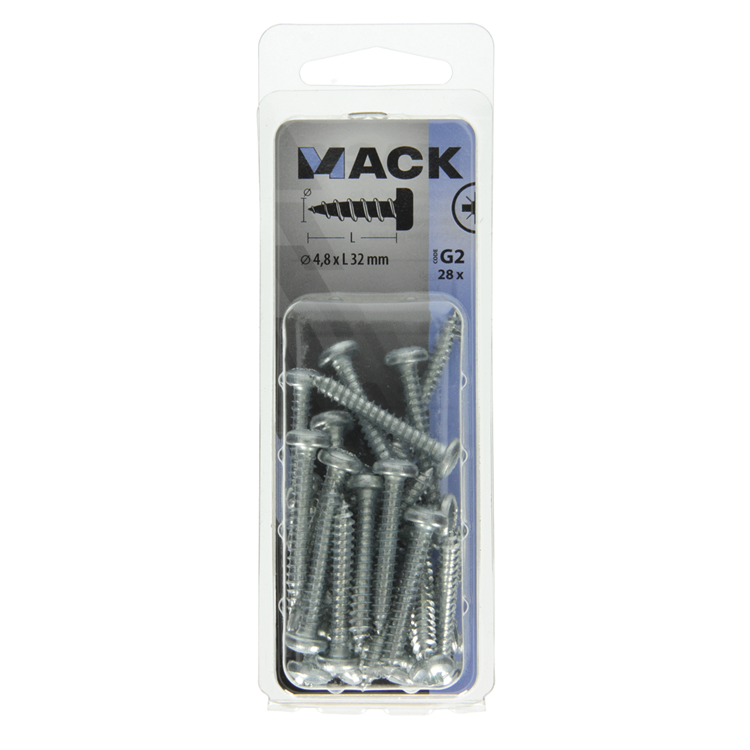 Load image into Gallery viewer, Mack 1018073 - zelftappende schroef cylkop verz. 28 st 4,8 x 32 mm | 5 stuks
