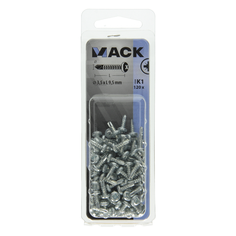Load image into Gallery viewer, Mack 1018081 - zelfborende schroef cylkop verz.120st 3,5 x 9,5 mm | 5 stuks
