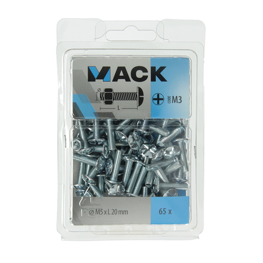 Mack 1018098 - kachelbout + moer staal verzinkt 5 st m5 x 20 mm | 5 stuks