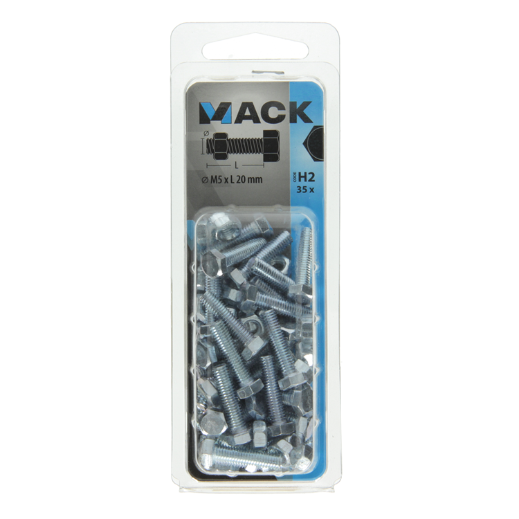 Load image into Gallery viewer, Mack 1018107 - tapbout + moer staal verzinkt 35 st m5 x 20 mm | 5 stuks

