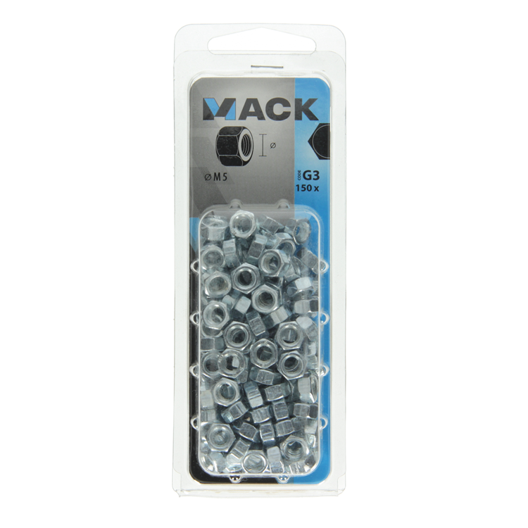 Load image into Gallery viewer, Mack 1018109 - zeskant moer staal verzinkt 150 st m 5 | 5 stuks
