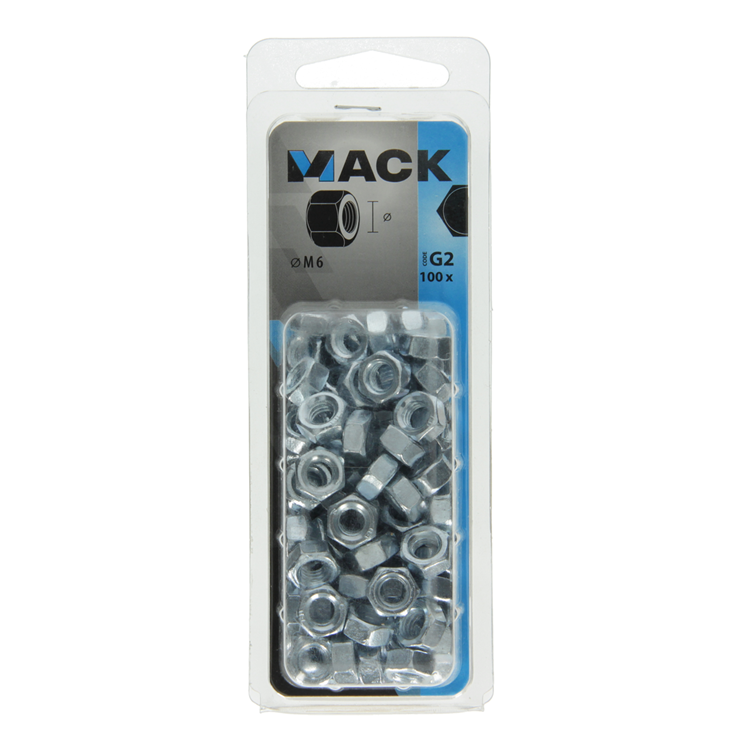 Load image into Gallery viewer, Mack 1018110 - zeskant moer staal verzinkt 100 st m 6 | 5 stuks
