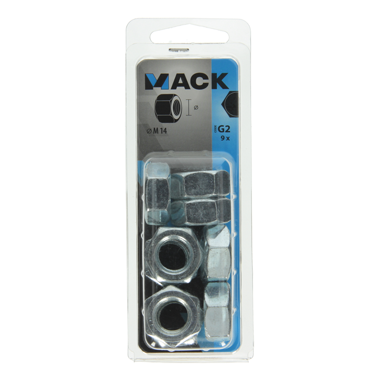 Load image into Gallery viewer, Mack 1018114 - zeskant moer staal verzinkt 9 st m 14 | 5 stuks
