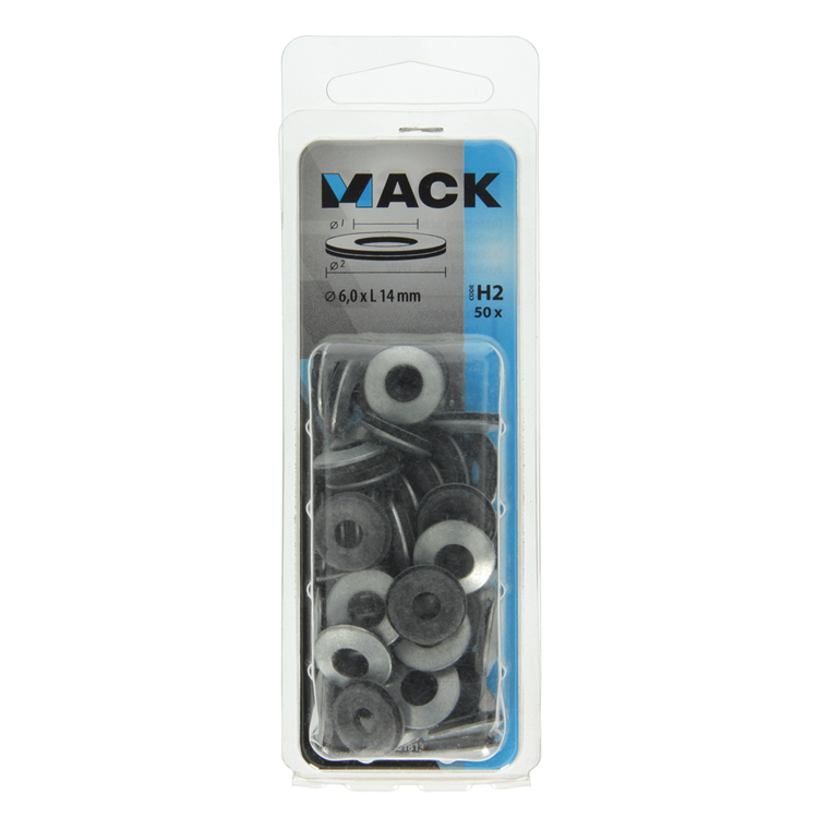 Load image into Gallery viewer, Mack 1018133 - dichtingsring rubber verzinkt 50 st 6,0 x 14 mm | 5 stuks
