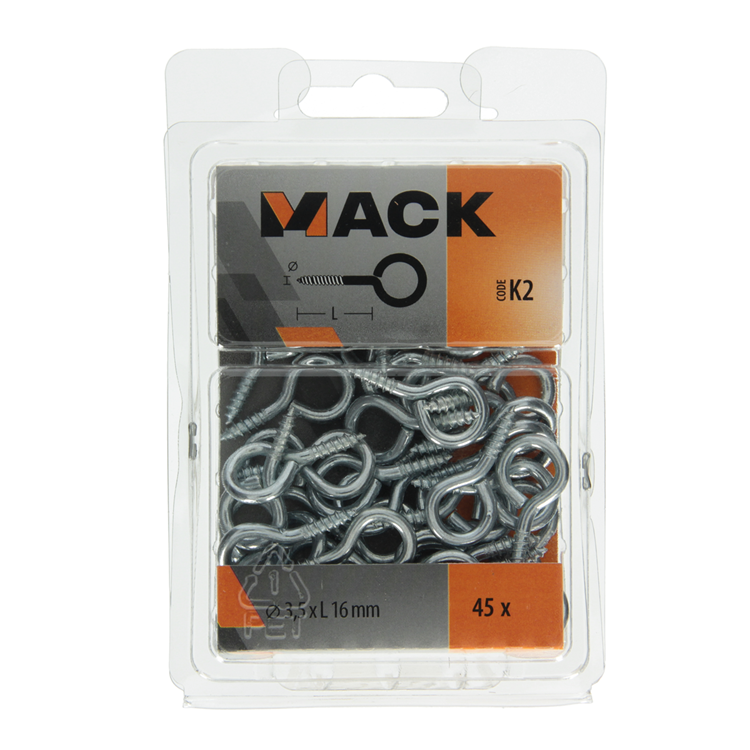 Load image into Gallery viewer, Mack 1018135 - schroefoog staal verzinkt 45st 3,5 x 16 mm | 5 stuks
