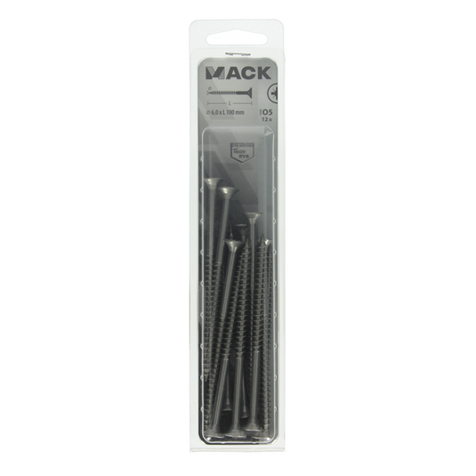 Mack 1020006 - spaanplaatschroef vz kop rvs 12 st 6,0 x 100mm | 5 stuks
