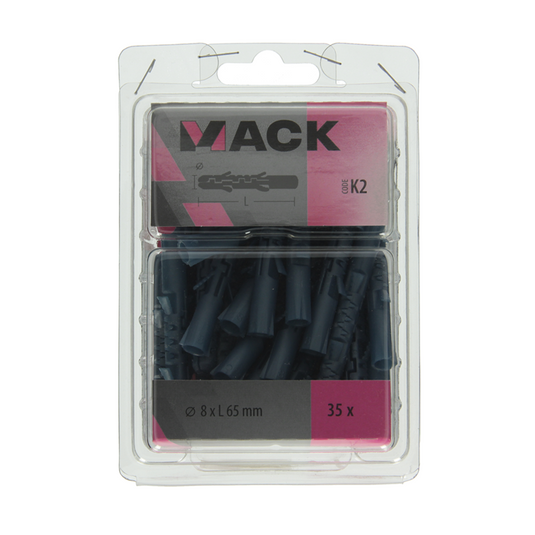 Mack 1020028 - plug lange expansie polyethyl 35 st 8 x 65 mm | 3 stuks