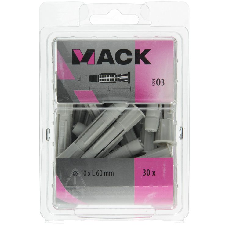 Load image into Gallery viewer, Mack 1018160 - universeelplug + kraag polyethyl30 st 10 x 60 mm | 5 stuks
