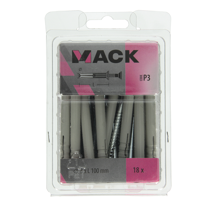 Load image into Gallery viewer, Mack 1018169 - nylon nagelplug polyamide 18 st 8 x 100 mm | 3 stuks
