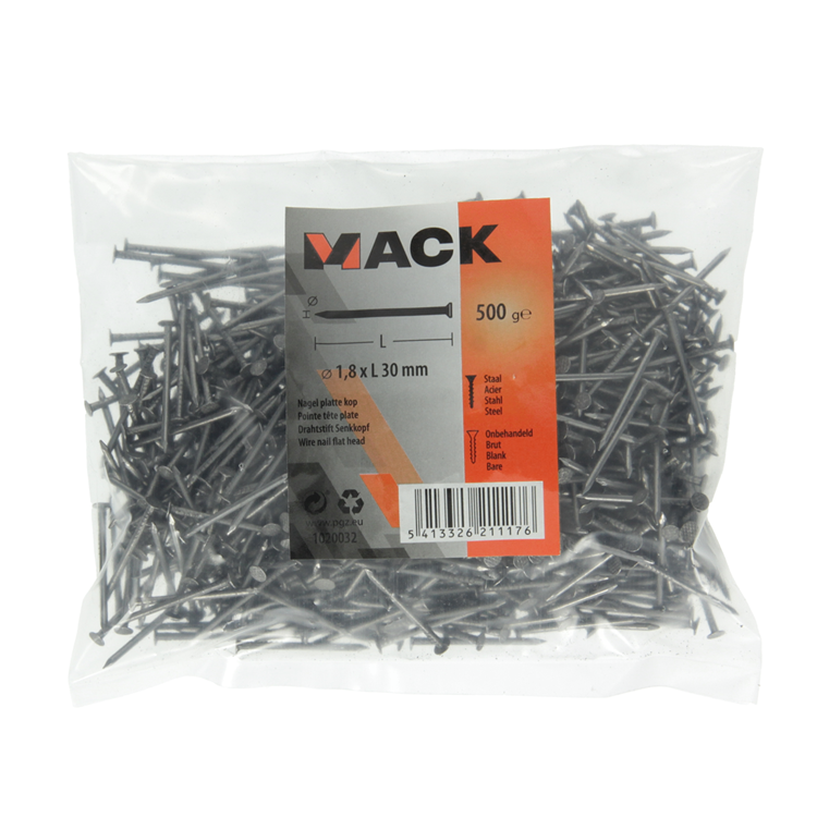 Load image into Gallery viewer, Mack 1020032 - nagel platte kop 500 gr 1,8 x 30 mm | 10 stuks
