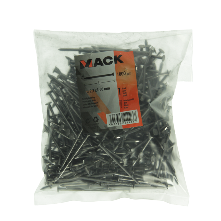 Load image into Gallery viewer, Mack 1020038 - nagel platte kop 1000 gr 2,7 x 60 mm | 10 stuks
