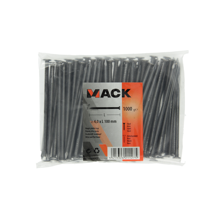 Load image into Gallery viewer, Mack 1020042 - nagel platte kop 1000 gr 4,0 x 100 mm | 10 stuks
