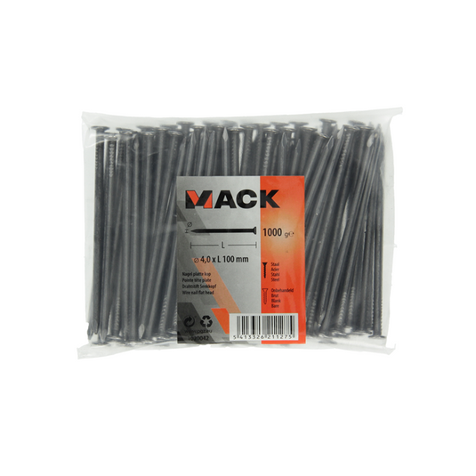 Mack 1020042 - nagel platte kop 1000 gr 4,0 x 100 mm | 10 stuks