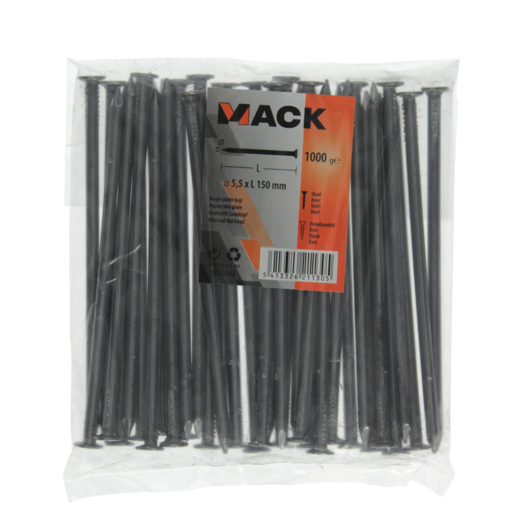 Load image into Gallery viewer, Mack 1020045 - nagel platte kop 1000 gr 5,5 x 150 mm | 10 stuks
