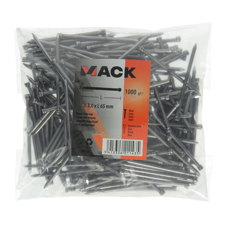 Load image into Gallery viewer, Mack 1020056 - nagel ronde kop 1000 gr 3,0 x 65 mm | 10 stuks
