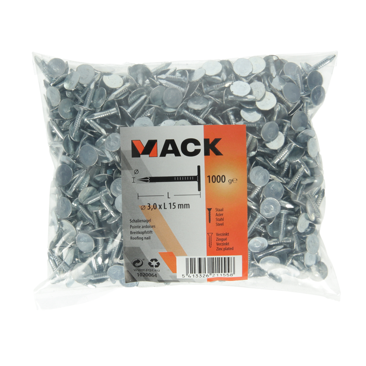 Load image into Gallery viewer, Mack 1020064 - schalienagel verzinkt 1000 gr 3,0 x 15 mm | 10 stuks
