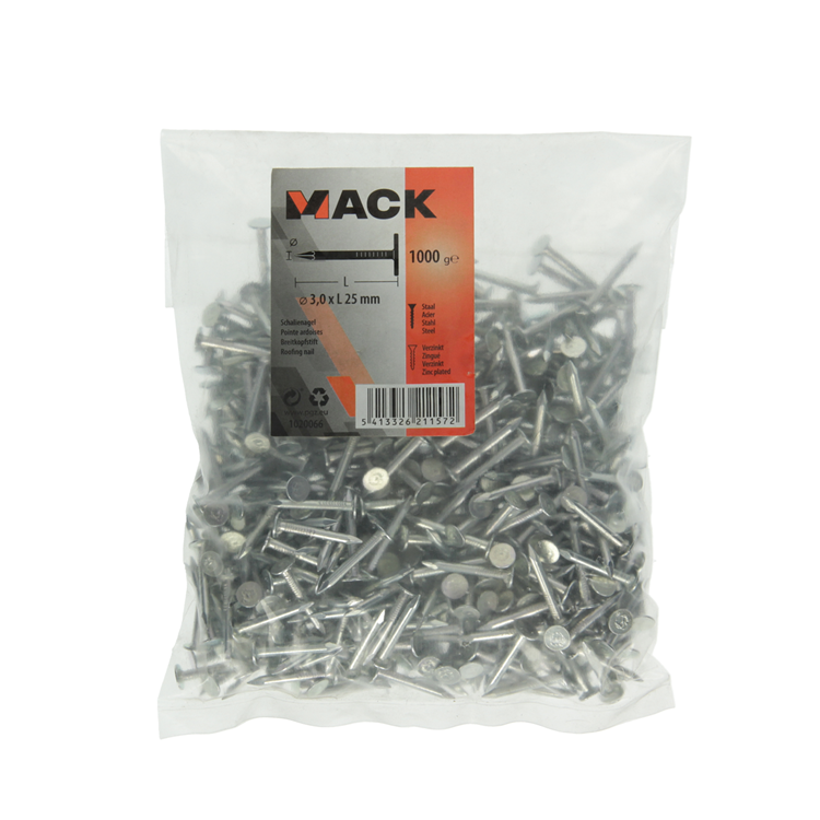 Load image into Gallery viewer, Mack 1020066 - schalienagel verzinkt 1000 gr 3,0 x 25 mm | 10 stuks
