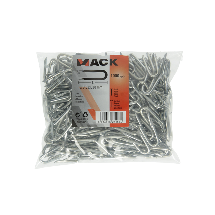 Load image into Gallery viewer, Mack 1020075 - kram verzinkt 1000 gr 3,0 x 30 mm | 10 stuks

